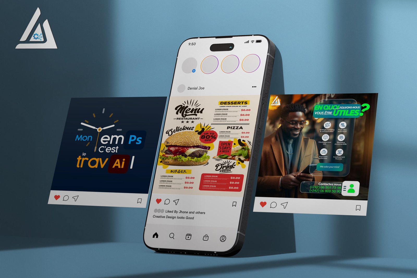 instagram carousel mockup post template